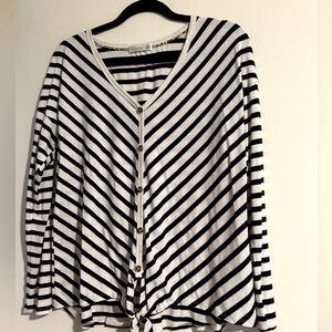 V neck cotton long sleeve top